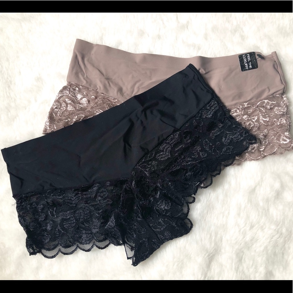 3 pcs. Women’s panties panty black lace brief tan